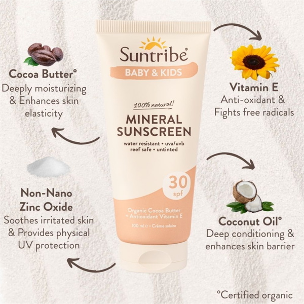2026 Suntribe Junior Organic Mineral Sunscreen SPF 30 STSSBK
